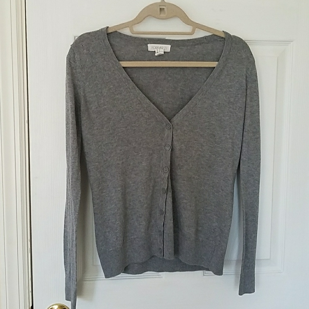 Grey Cardigan with Buttons